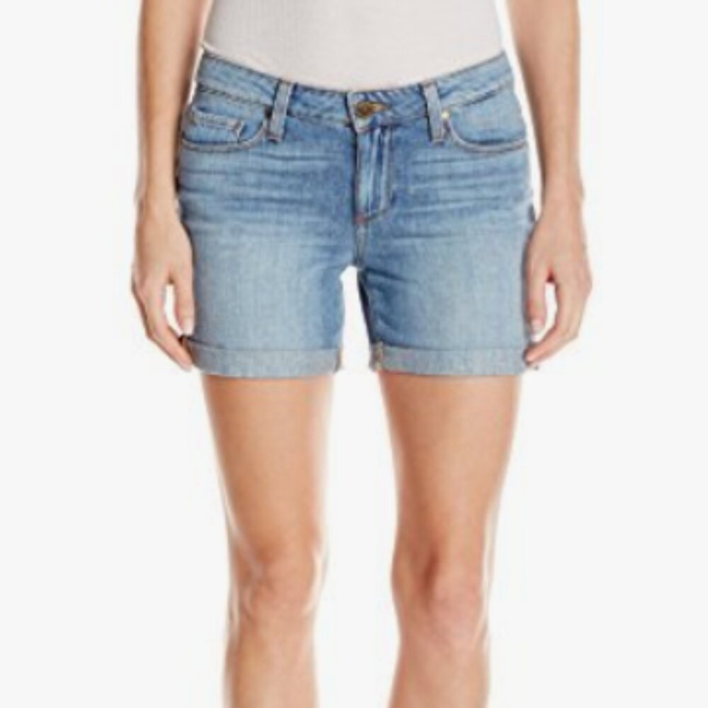 PAIGE Grant Mid Rise Denim Jean Shorts, Tessie Medium Wash, Size 28